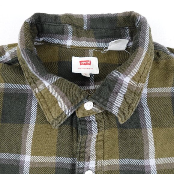 Levi's Plaid Flannel Shirt Men's XL 100% Cotton Tartan Buffalo Lumberjack - Picture 2 of 13